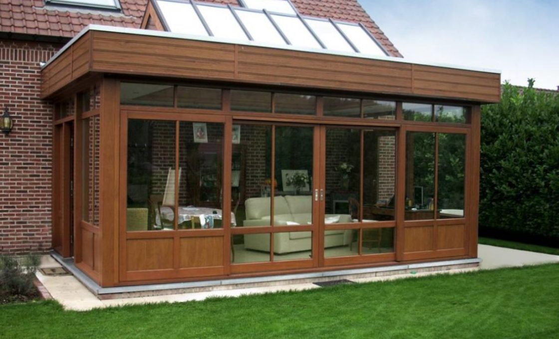 véranda en bois