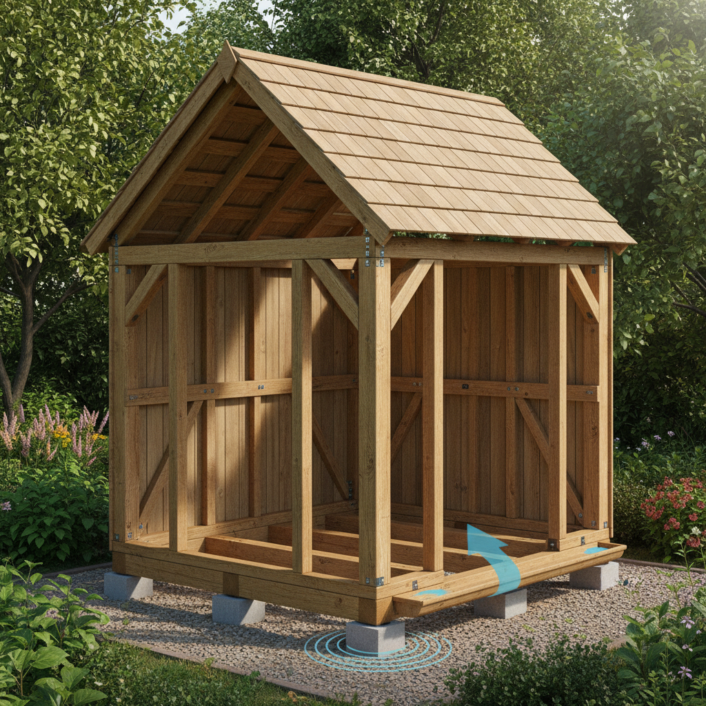 Schma Plan Abri De Jardin En Bois 1 Pente