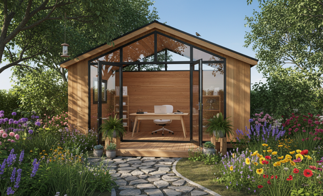 découvrez les avantages d'un bureau de jardin isolé pour un espace de travail confortable et tranquille, toute l'année.