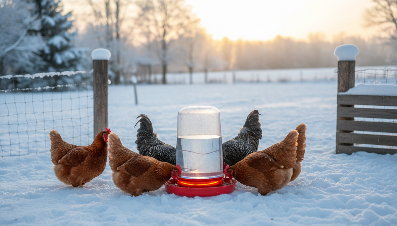 découvrez notre guide d'achat complet pour choisir le meilleur abreuvoir antigel pour poules, afin de garantir une eau fraîche même en hiver.