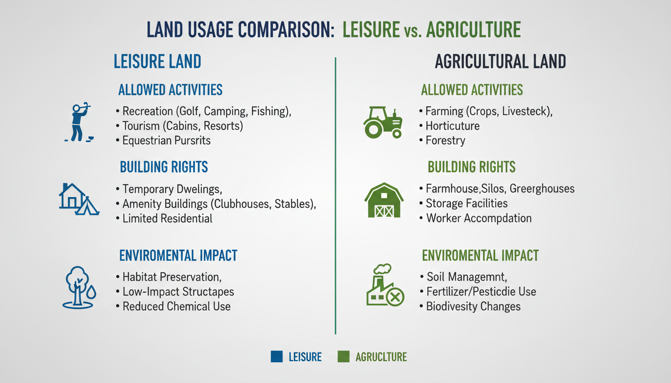 découvrez les principales différences entre un terrain agricole et un terrain de loisir, leurs usages, réglementations et avantages pour mieux choisir selon vos besoins.