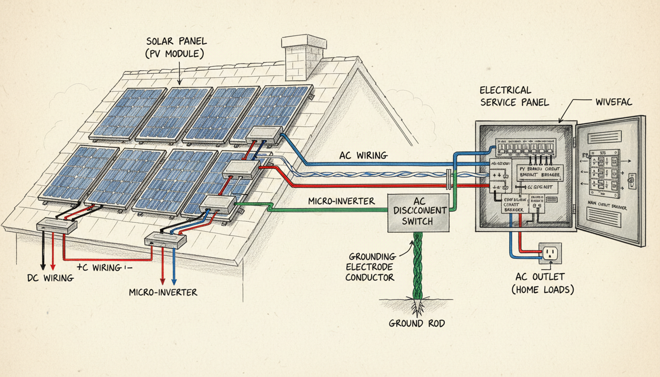 découvrez notre guide complet sur l'installation photovoltaïque avec micro-onduleur, incluant un schéma détaillé pour optimiser votre système solaire.